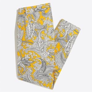 J. Crew Yellow and Gray Paisley Cropped Pants